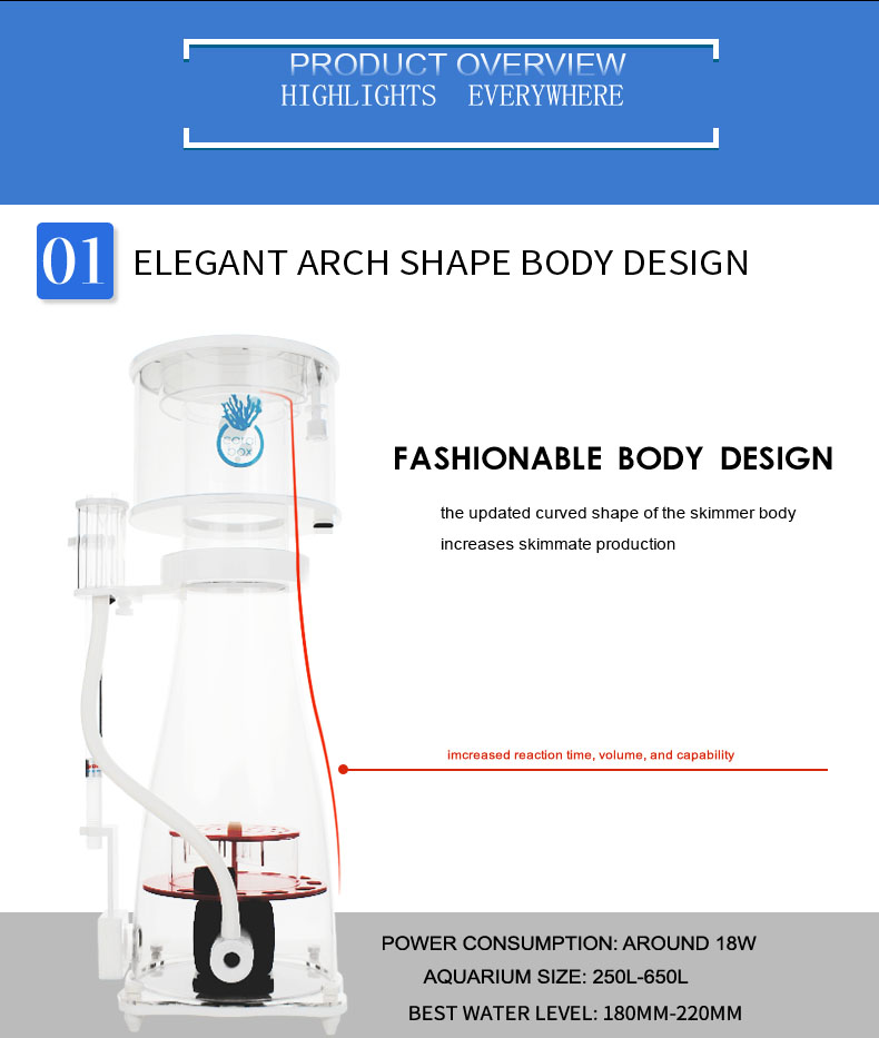Coral Box D500 Plus Protein Skimmer
